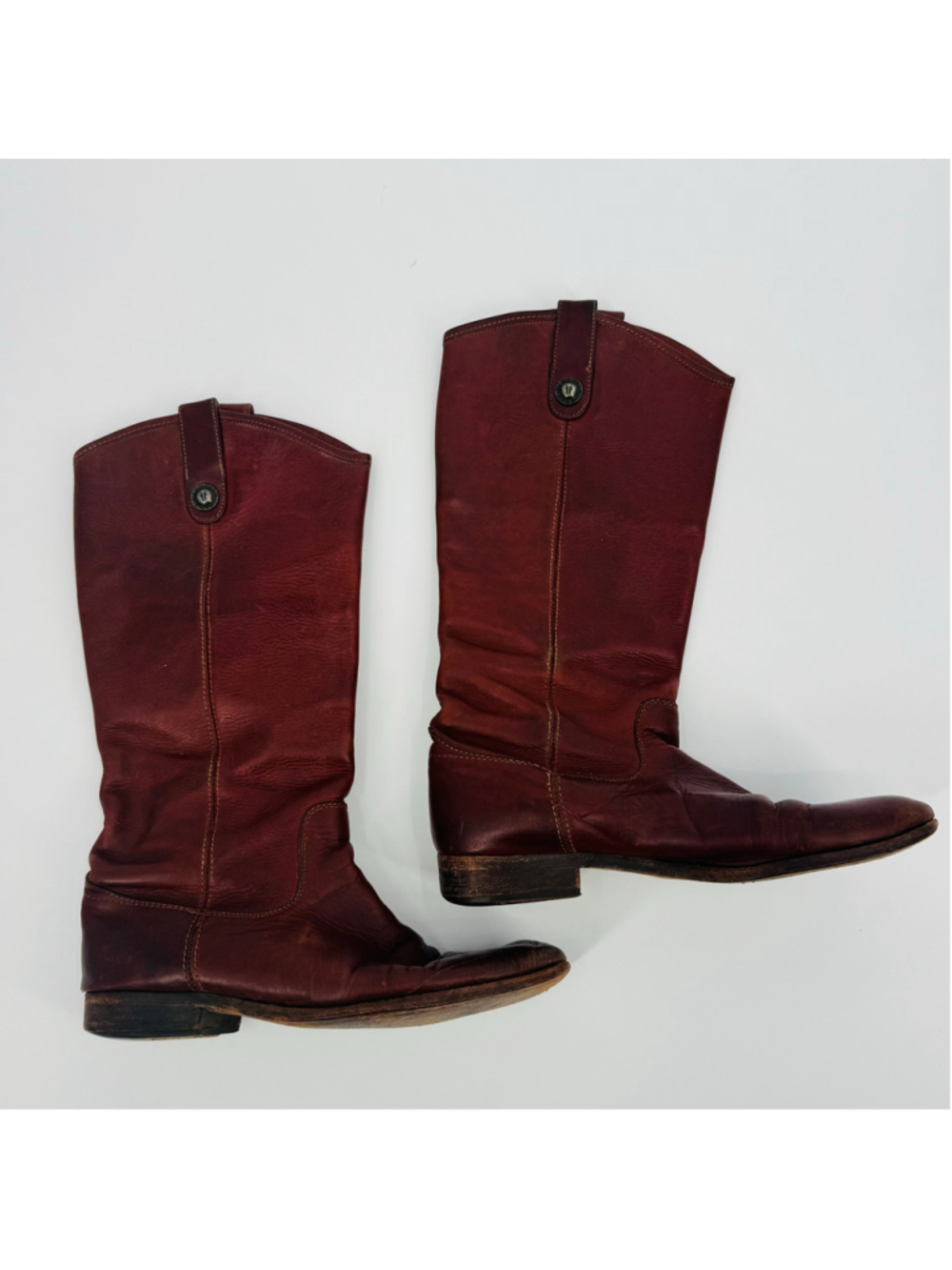 Women's Frye Leather Melissa Boots Reddish Brown Size 9.5 - READ